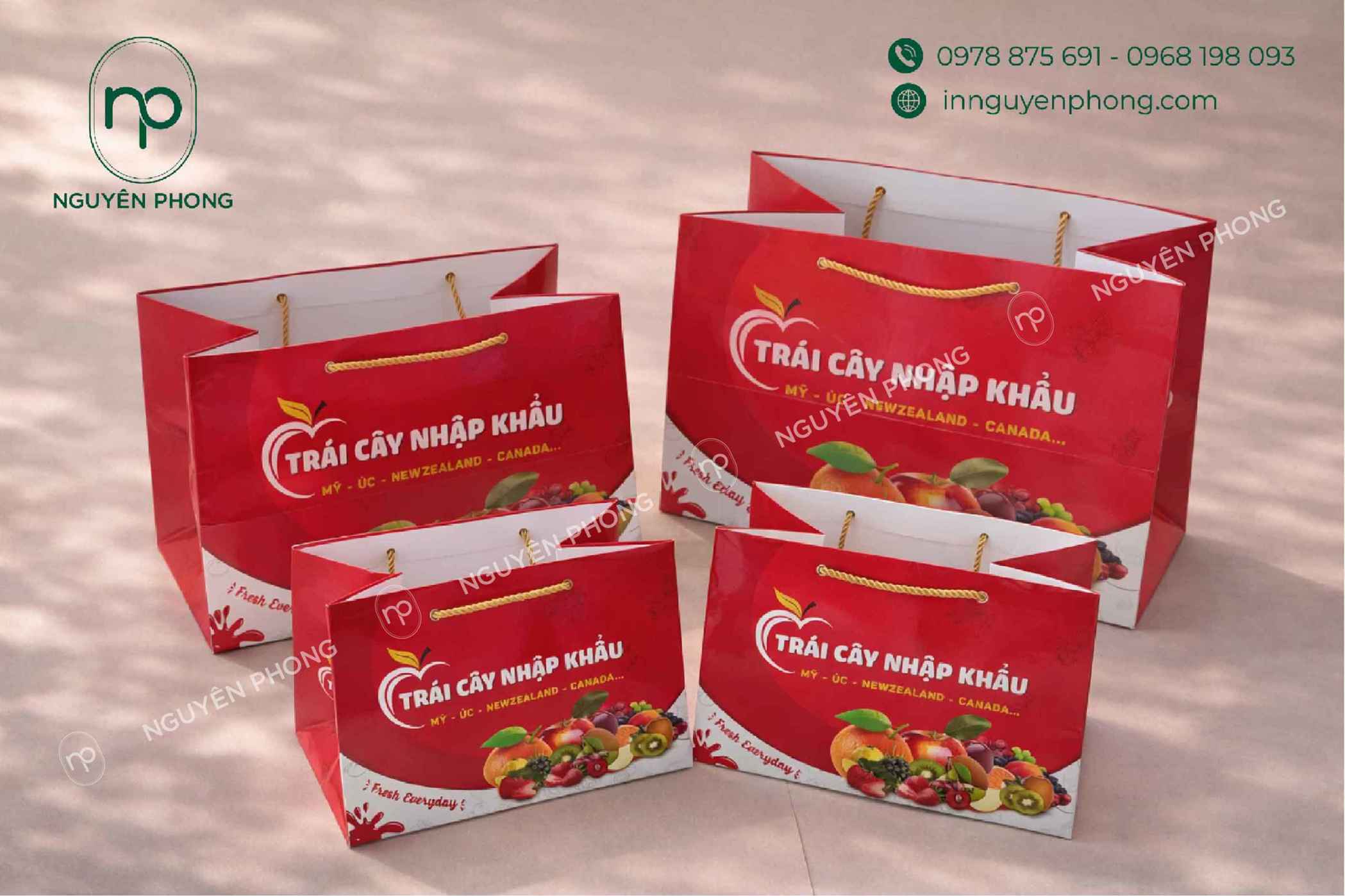 Mẫu túi giấy đựng trái cây bán sẵn lớn 